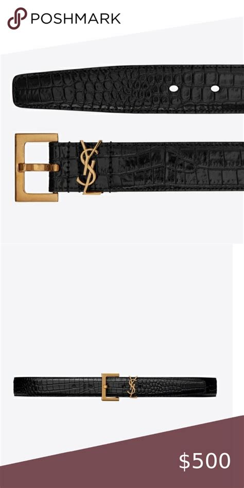 beige ysl belt|ysl crocodile belt.